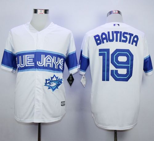 Blue Jays #19 Jose Bautista White Exclusive New Cool Base Stitched MLB Jersey - Click Image to Close